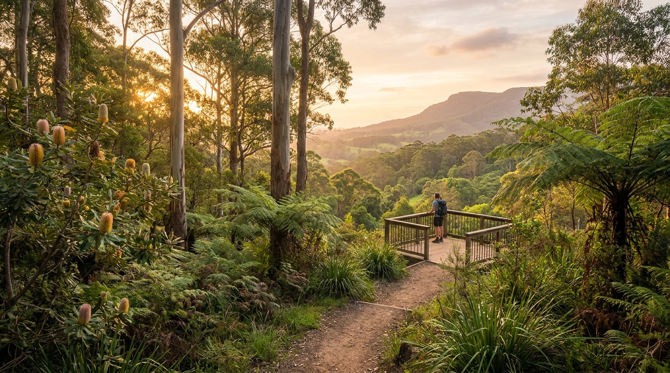 Natural landscape and walking trails near Berry, NSW